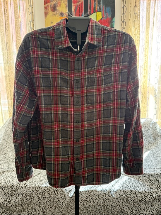 Eddie Bauer Other - Eddie Bauer Men's Red & Gray Plaid Flannel Shirt